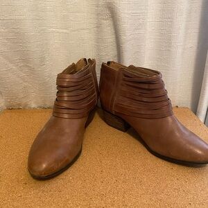Clarks Brown Strappy Ankle Booties